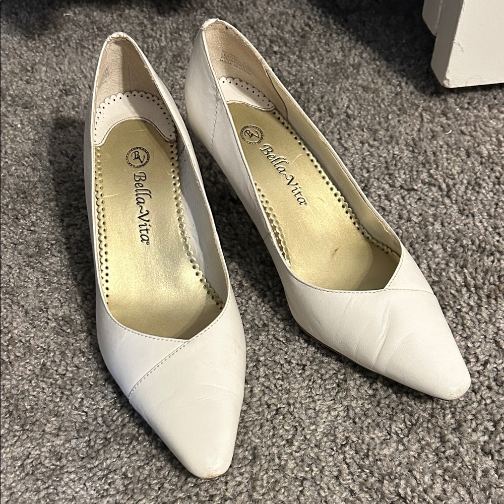 Bella Vita Women's White Heels